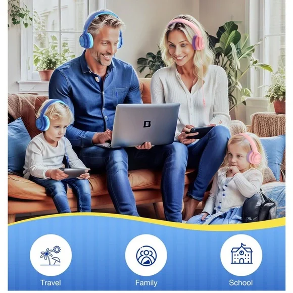 Blue Wired Headphones - Picture 5 of 6